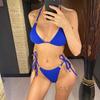 8 Colors Sexy Halter Strappy Ribbed Bikini Women Swimwear Female Swimsuit Two-pieces Bikini set Bather Bathing Suit Swim