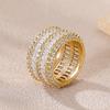 Vintage Hip Hop Ring Does Not Fade Niche Ins Style Couple Copper Zircon Ring