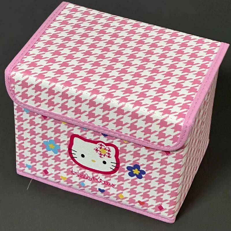 Hello Kitty Kuromi Cinnamoroll My Melody Pattern Foldable Flip Storage Box For Makeup And Office Organization