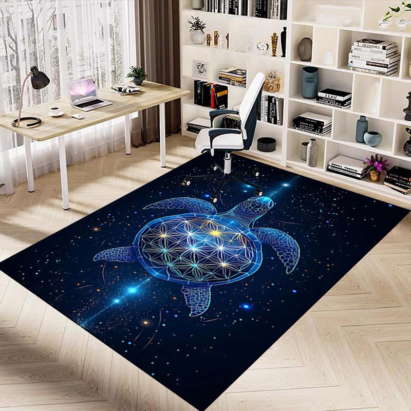 1PC Turtle, Flower_of_Life Extra Large Non Slip Floor carpet, Office, family, Studio   Large Area Rug Indoor Rugs, Bold Statement Piece