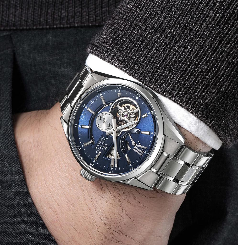 ORIENT STAR Automatic Watch Modern Skeleton Mechanical Made In Japan 2 Year Domestic Manufacturer Warranty Open Heart Navy [Orient Star] RK-AV0004L