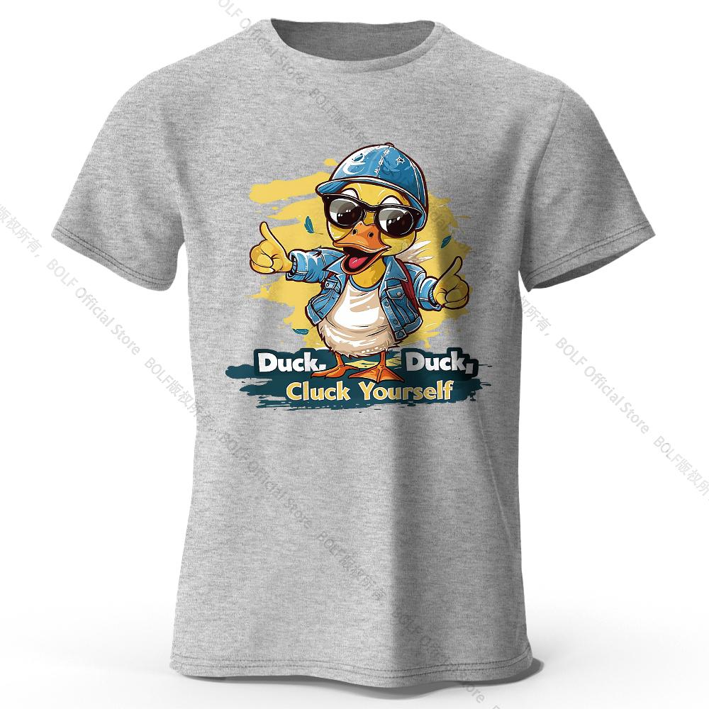 Herren T-Shirt 'Cluck Yourself' Print 100% Baumwolle Oversized Edgy Grafik-T-Shirts für Damen Sommer Oberteile Punk Streetwear