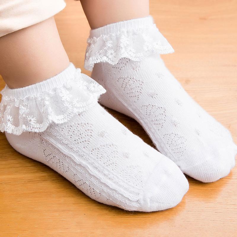 Baby Girls Eyelet Lace Flower Ankle Short Socks Newborn Infant Toddlers Cotton