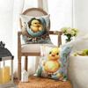 Easter Classic Cute Bunny Cushion Cover Cool Natural Linen Cushion Cover DoubleSided Print Breathable Sofa Home Decor