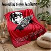 Detroit Red Wings Custom Flannel Throw Blanket Print Your Name Text Soft Warm Blanket Holiday Present