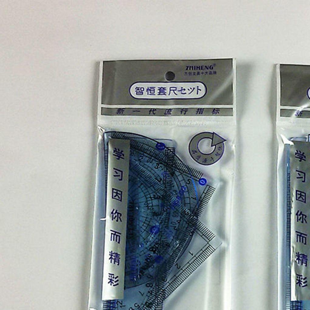 4 Pieces Rulers Clear Scale Measuring Triangular Straight Students School Office Angle Measurement Stationery Portable