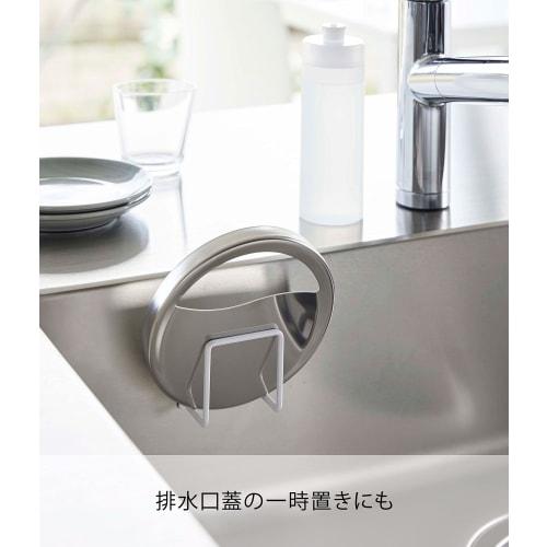 Yamazaki Film Hook Sponge Holder, White, Dimensions: Approx. 6cm W X 4.5cm D X 6cm H (excluding Film Hook), Tower Sponge Holder, Easy Installation, 66