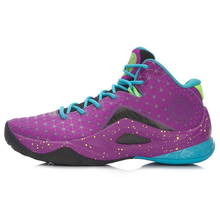 Li Ning All In Team 4 Basketball Shoes Men's Mid Top Purple/Blue ABAM011-5