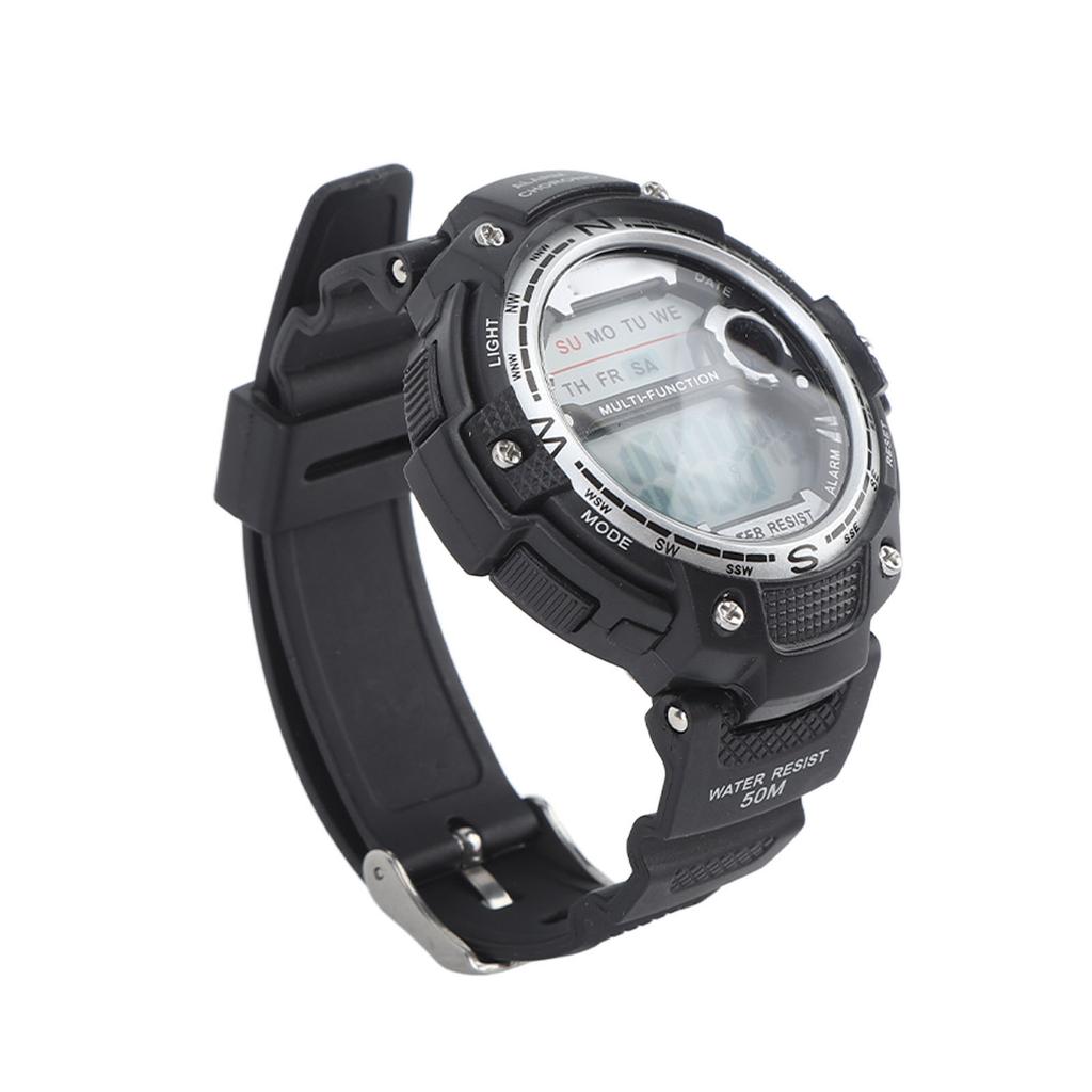 Multi Function Digital Watch 68mAh Luminous WR50M Waterproof Digital Sports Watch for Men Boys Black