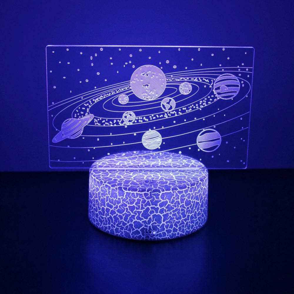 3D Lamp illusion Solar System Nine Planets Lava LED Night Light Color Changing Child Nightlight Table lamps Room Decor Kid Gifts