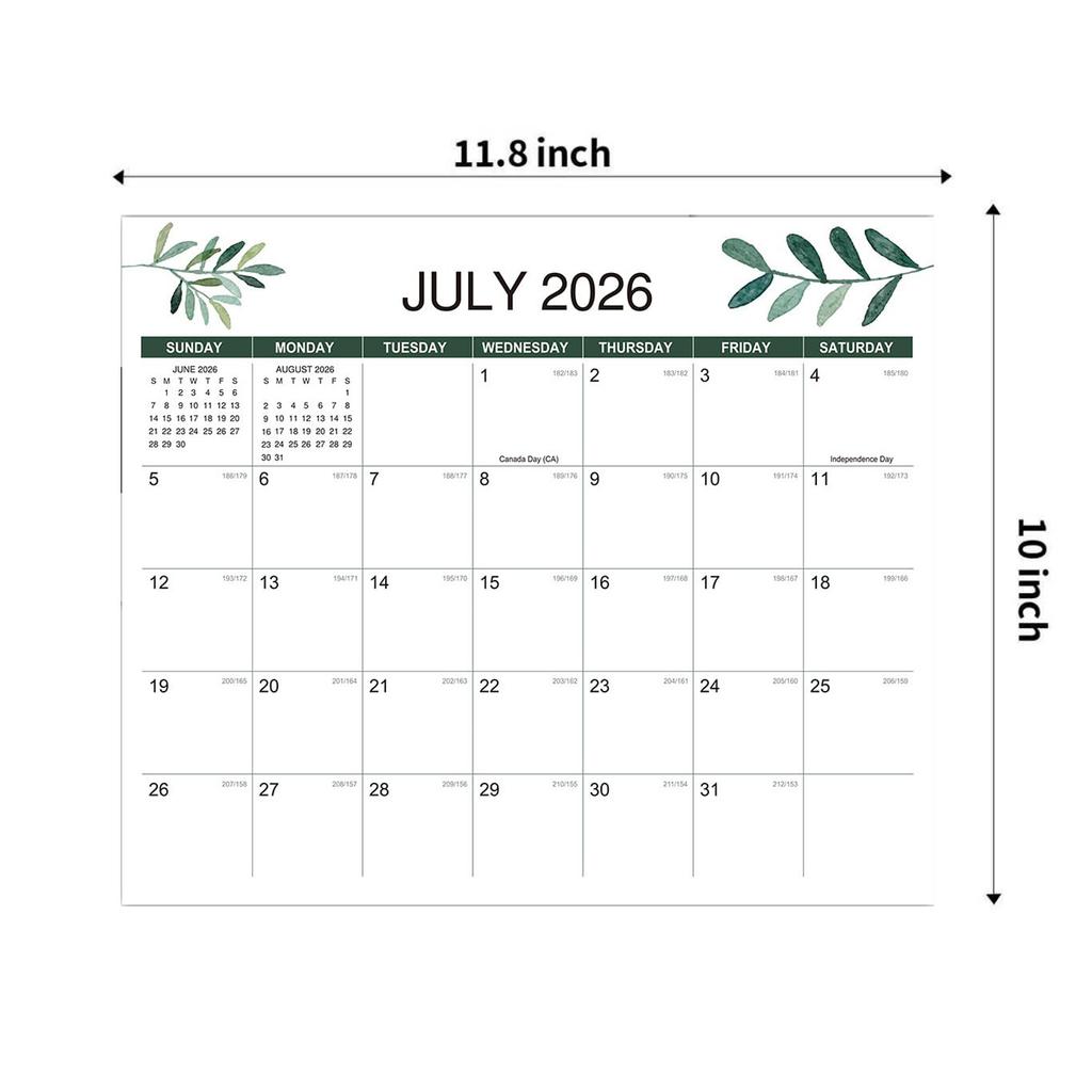 2027.1 2028.6 18 Months Magnetic Fridge Calendar English Monthly Planner Refrigerator Magnet Schedule Organizer for Home Office