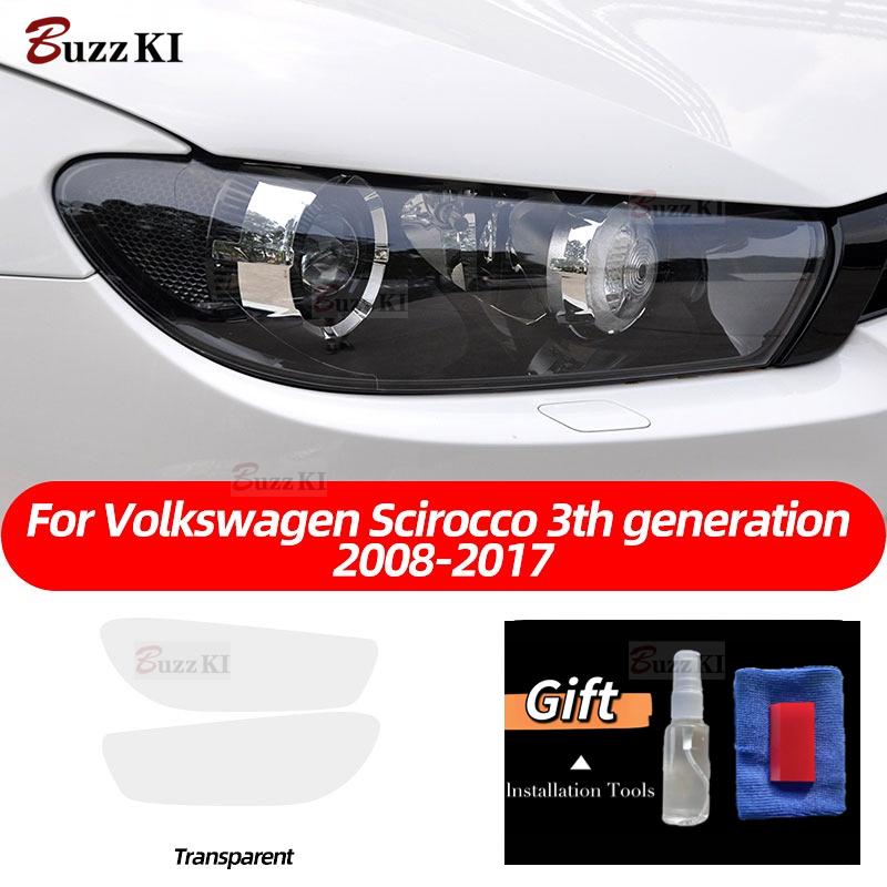 Per Volkswagen Scirocco MK3 TDI R Line 2008-2017 Pellicola Protettiva per Fari Auto Luce Anteriore Trasparente Affumicata Nera Adesivo in TPU
