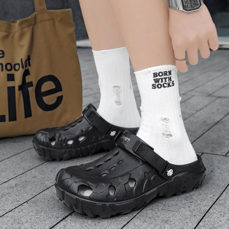 Zapatillas Clásicas de Moda para Hombre Blancas Zuecos de Jardín para Exteriores Sandalias Casuales Negras Unisex Zapatos Cerrados sin Cordones Transpirables para Hombre Zapatos de Playa