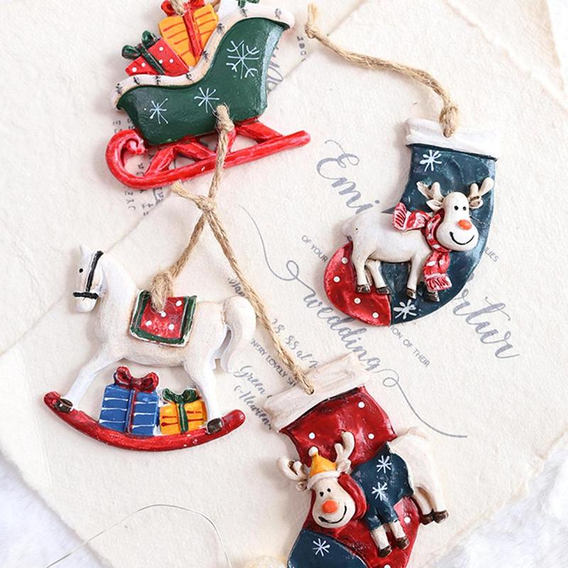 Green Christmas Ornaments Set 2022