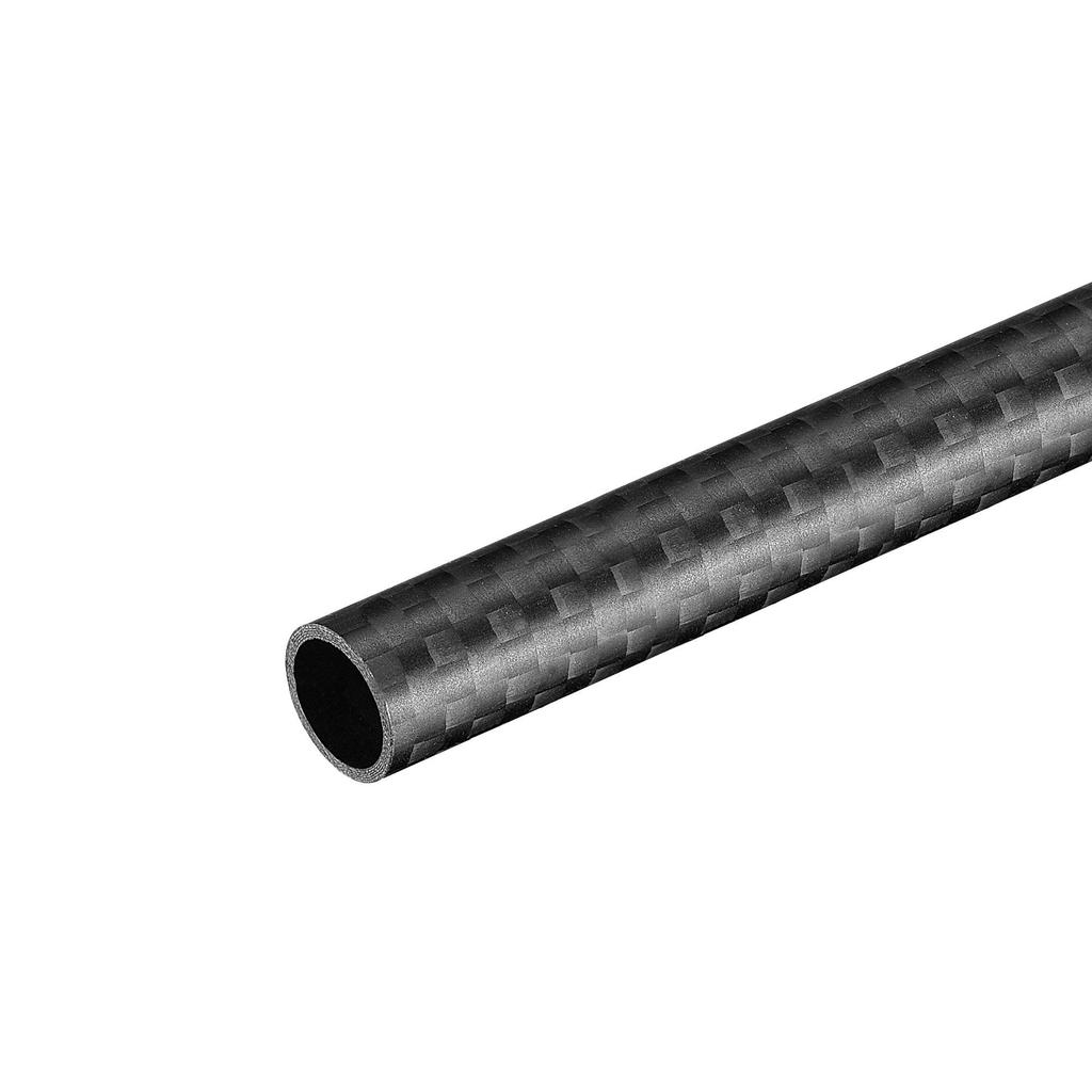 uxcell Carbon Fiber Round Tube, 12x10x500mm, 3K Roll Wrap, Matte Surface, for RC Airplanes and Quadcopters, 1 Piece