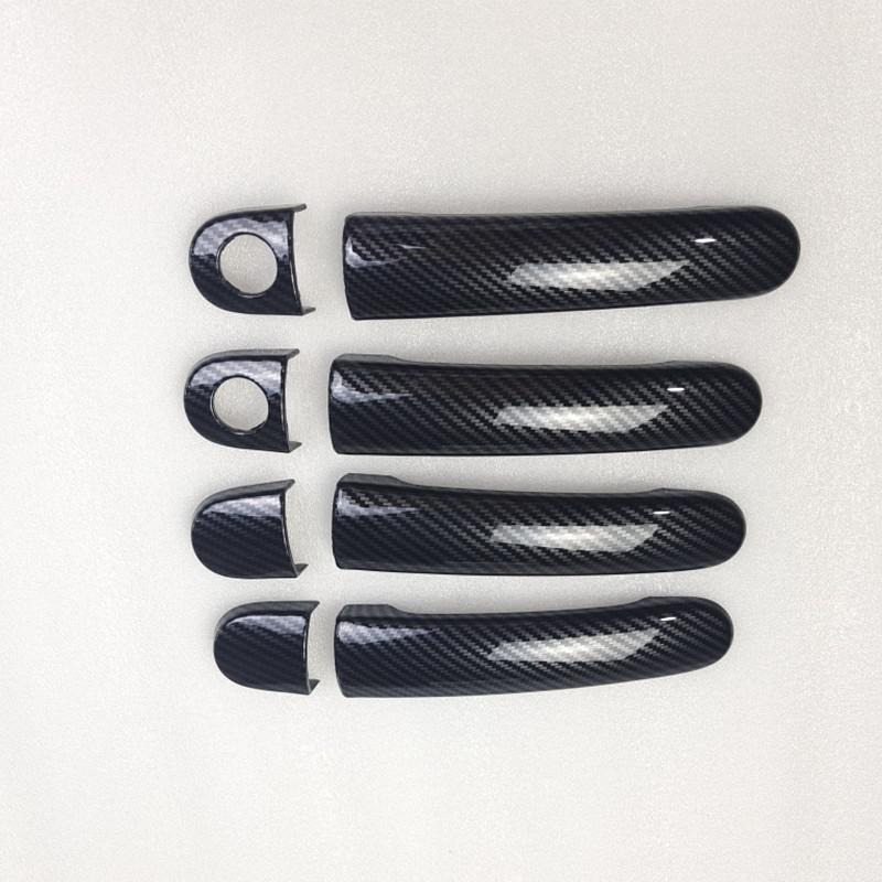 For VW Passat B5 Golf Mk4 Polo Jetta Skoda carbon Door Handle Cover Catch Trim Molding Bezel Cap Garnish Decoration