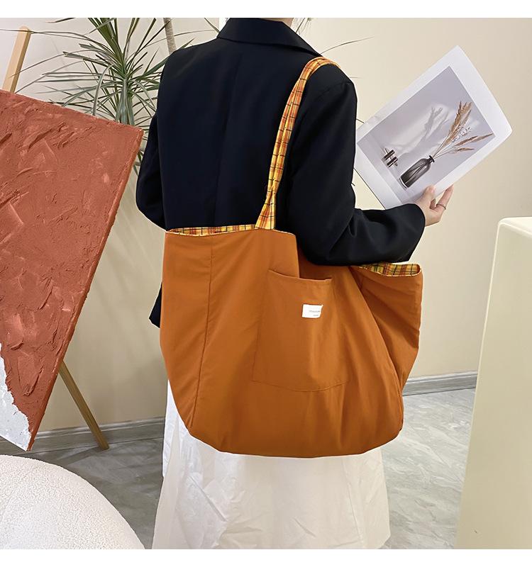 2024 Retro Canvas Tragetasche - Großes Fassungsvermögen, Doppelseitig, Einzelne Schulter, Modische Leichte Pendeltasche