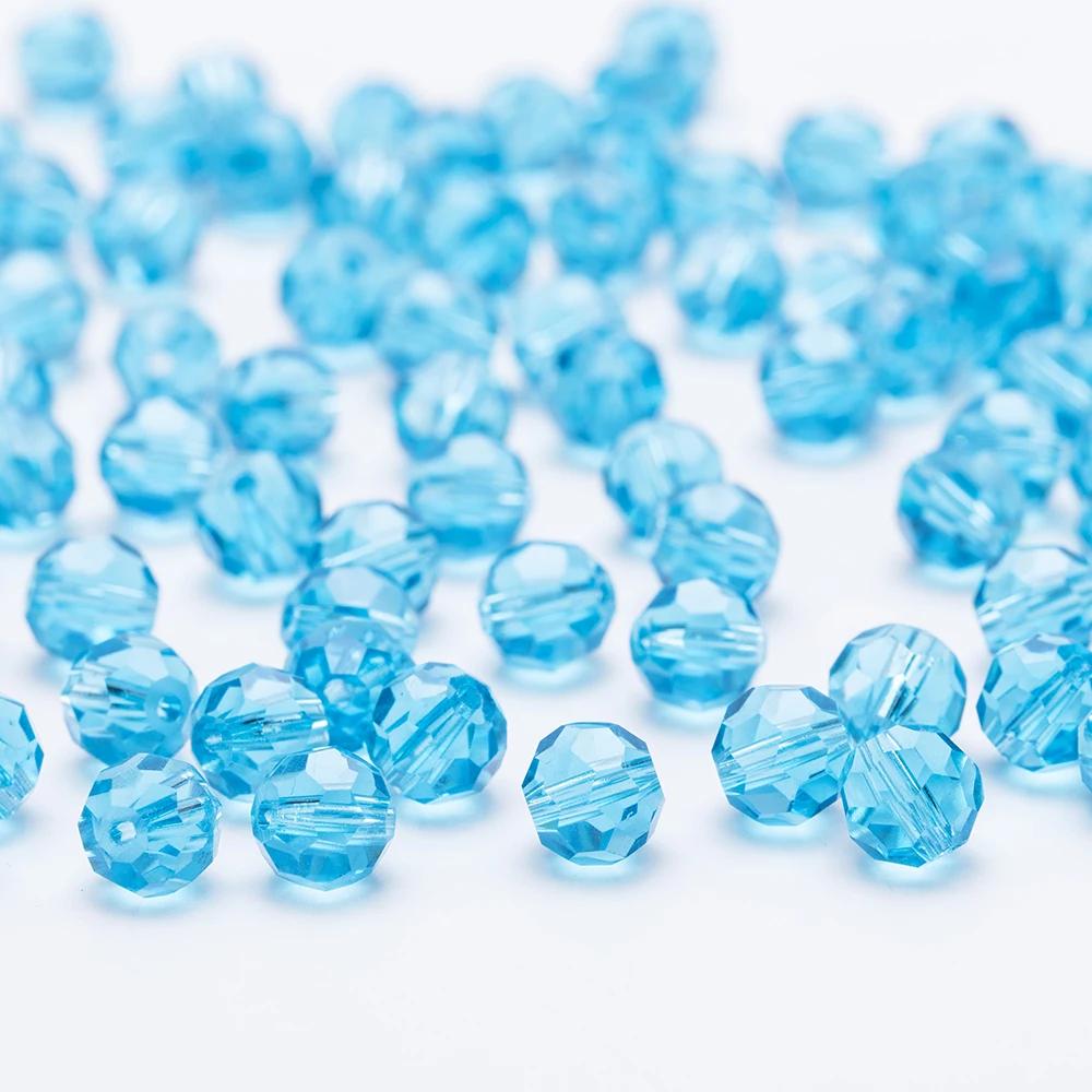 3 4 6 8mm AB color Round Crystal Beads Faceted Transparent Glass Bead Loose Spacer Bead for Jewerly Making DIY Bracelet Necklace