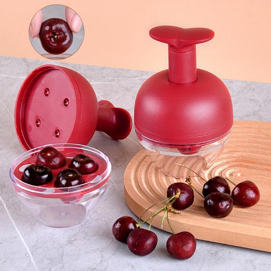 4-Hole Cherry Pitter Baking Fruit Pit Remover for Cherries Plums Multi-Functional Fruit
