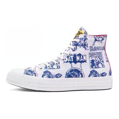 Batman X Chinatown Market X Chuck 70 DC 3D Comic Full Print Breathable High Top Canvas Shoes Unisex Red and Blue