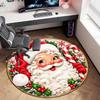 Cute Christmas Day Gift Bell Santa Claus Snowman Christmas Tree round rug Home Soft Decorative Anti slip Chair Mat Carpet Outdoor Floor Mat Carpet 106