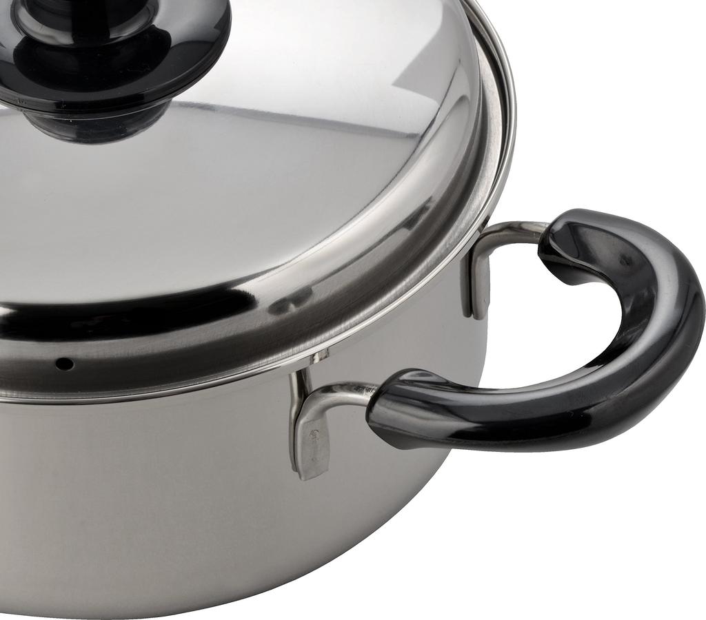Wahei Freiz a 20cm Stainless Steel Pot with Suitable for Induction and Gas SR-8913, SG-certified Triple-layer Lid, Cooking.