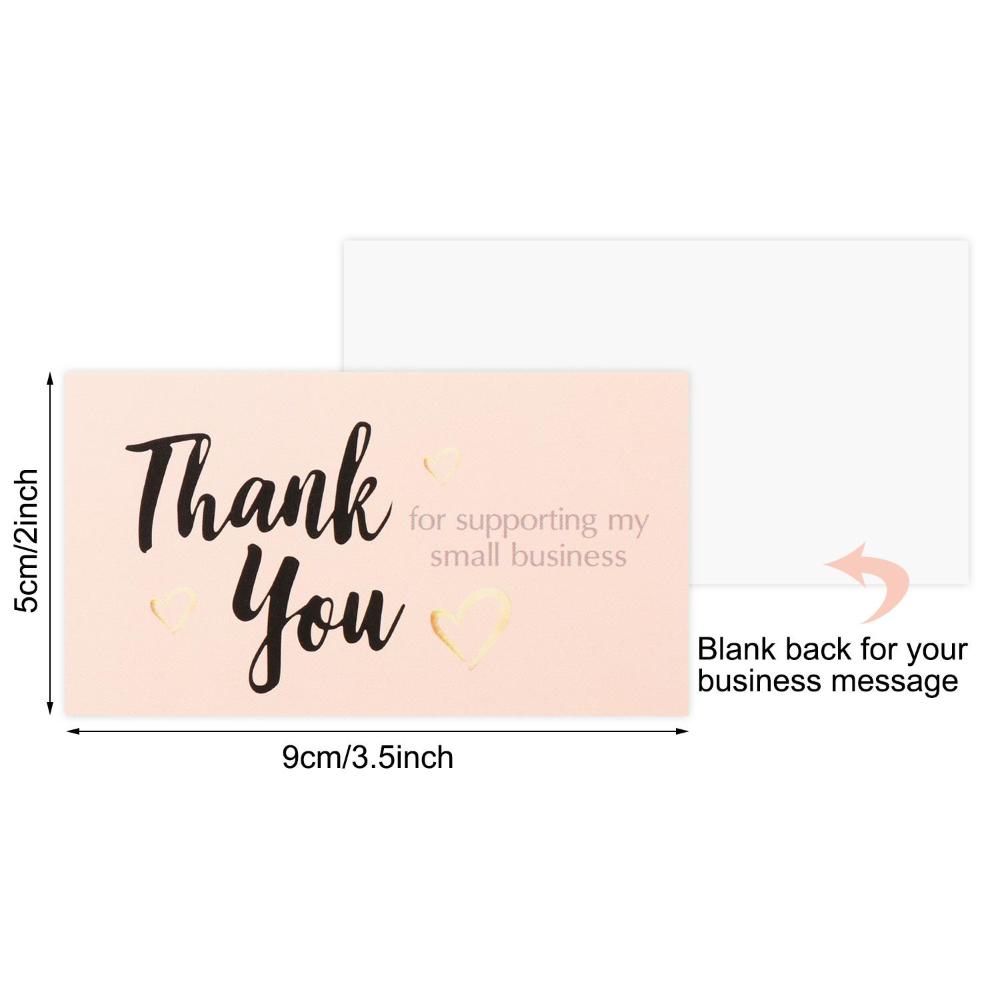 Goldenes Herz Business Dankeskarten Rosa Grußkarten "Danke für die Unterstützung meines kleinen Unternehmens"