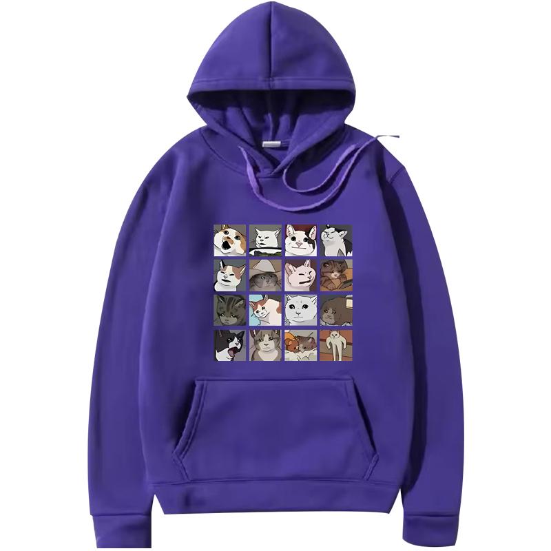 Cats Print Men'S Casual Hoodie New Men Women Funny Fashion Cool Long Sleeve Streetwear Graphics Oversiz Hoodie Unisex