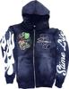 2025 New Cross-border Trendy Brand Goth Hooded Cardigan Sweater Jacket Embroidery Street Trend Printing Men and Women