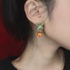 Glass Persimmon Retro Earrings, Stunning Girl Orange Earrings, Versatile And Elegant Chinese Style Earrings
