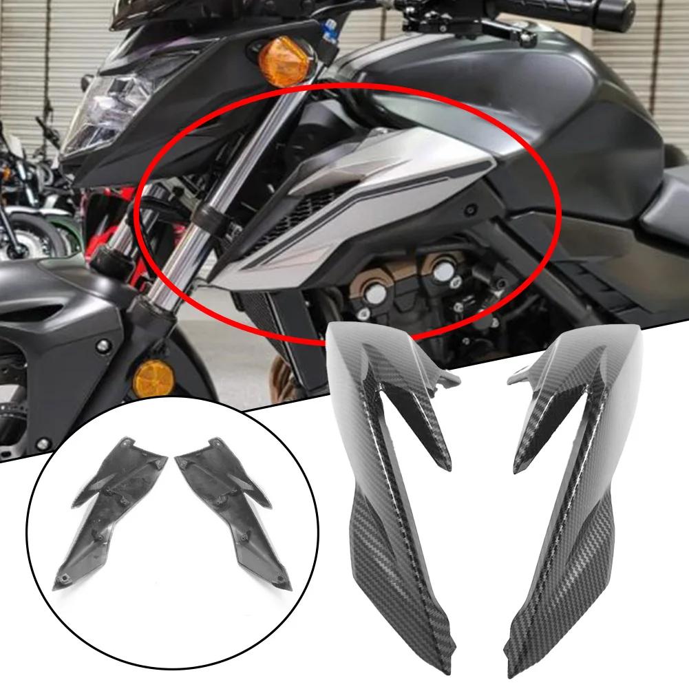2Pcs Moto FAIRING TRIM FRAME COVER For Hodna CB500F 2016-2018 Carbon Fiber Front Side Tank Air Vent Upper Fairing Bezel Lid