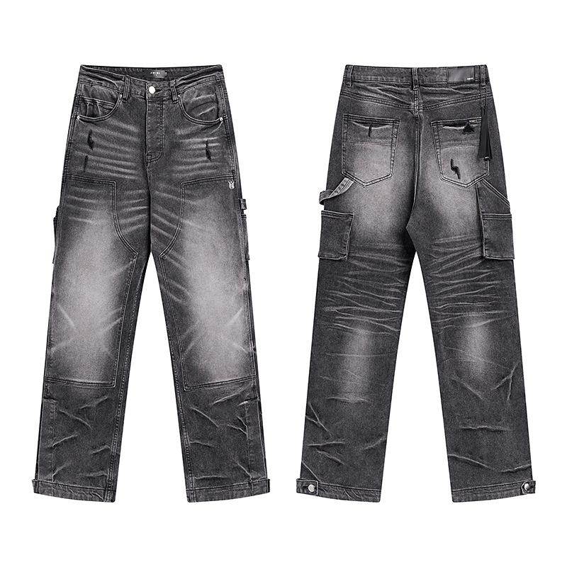 Purple Brand Ink Printing Meichao High Street Retro Ripped Casual Trend Denim Horn Pants Small Feet