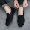 British Style Low-Top Men's Leather Shoes Flat Round Toe Comfortable Cowhide Social Price Retro Slip-on Pu Sale Male Casual Shoe
