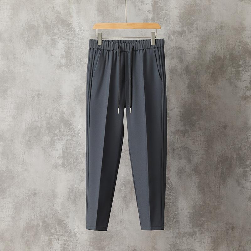 Spring and summer new casual trousers men's Korean version drop feeling boys nine-point suit pants fashion tether suit pants