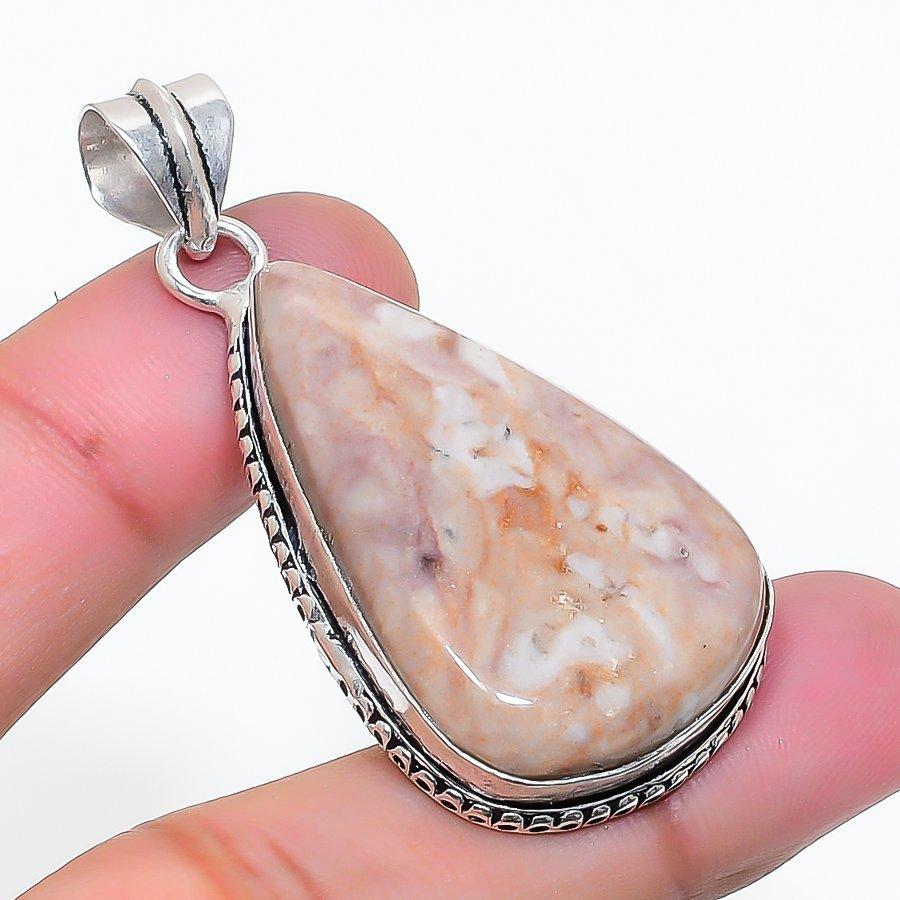 Natural Dolomite Gemstone Handmade 925 Sterling Silver Pendant 1.97  AP-15261