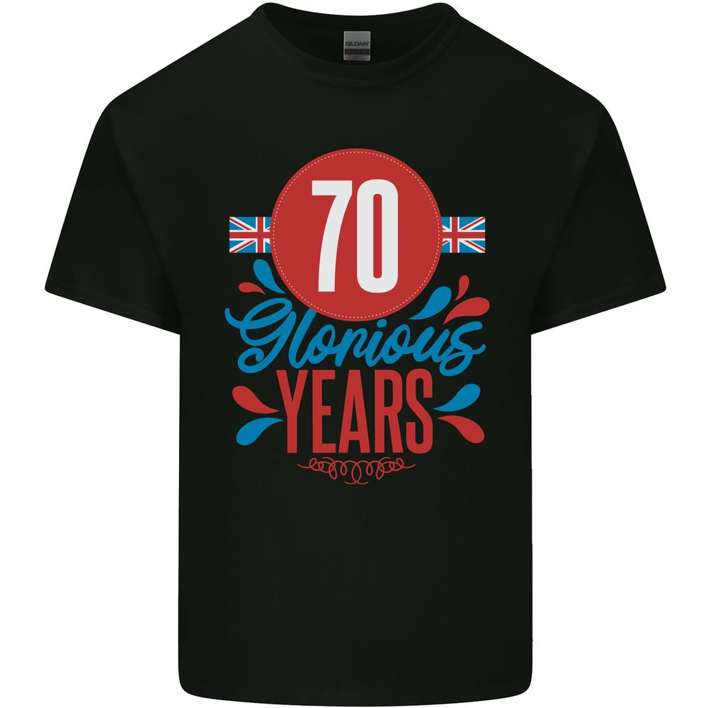 Glorreiche 70 Jahre 70. Geburtstag Union Jack Flagge Herren Leichtes Baumwoll-T-Shirt