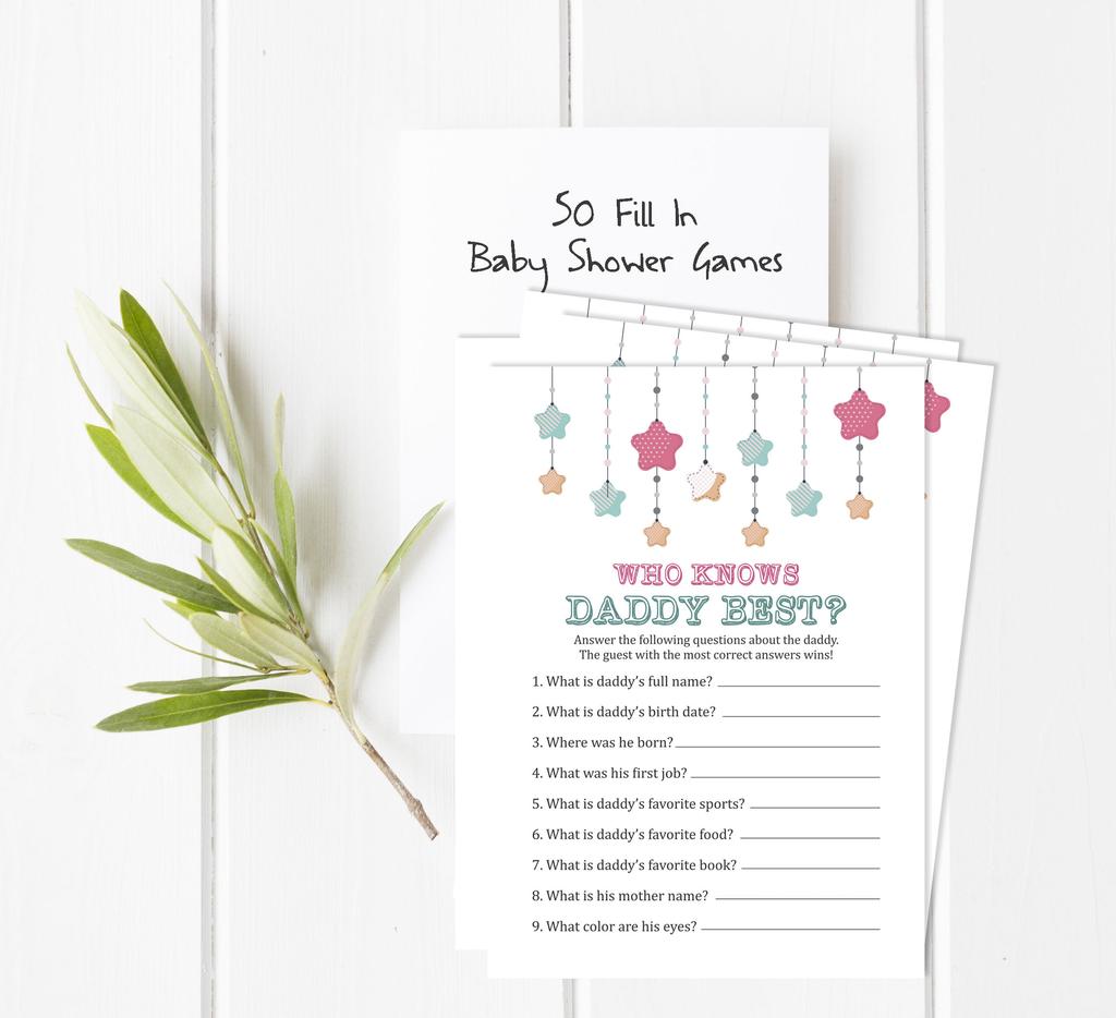 Inkdotpot 50 BabyA  AlphabetA  ABCA  GameA  Star Baby Shower Game Gender Neutral Party