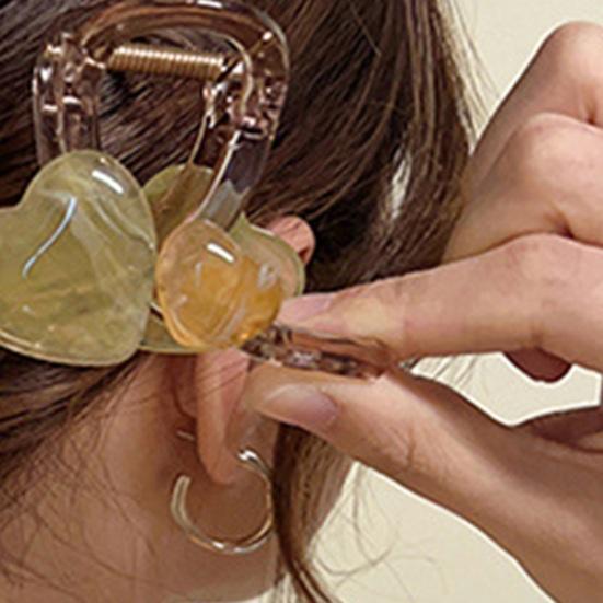 Haarkralle Klare Gelee-Textur Doppelherz-Design Mittlere Größe Haarspange Stabil