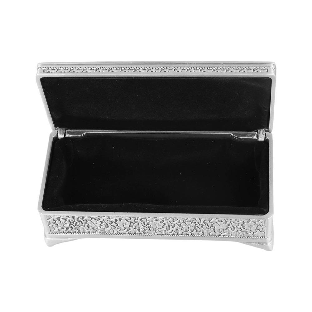 Decorative Vintage Jewelry Box Alloy Trinket Storage Box Jewelry Organizer Box For Women