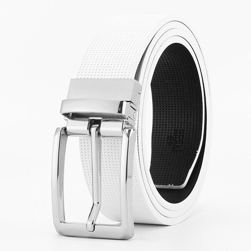 

Ремень с пряжкой для мужчин Двусторонний из натуральной кожи Повседневный и модный ремень Вращающаяся пряжка 110-130cm