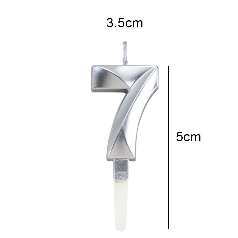 Silver Color Number Candle 0-9 Birthday Cake Decoration Topper for Happy Birthday Cake Decoration Baby Shower