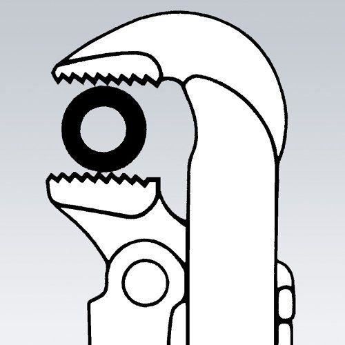 Clé serre-tubes 90° Knipex - Modèle suédois - 420 mm - Acier trempé - Rouge