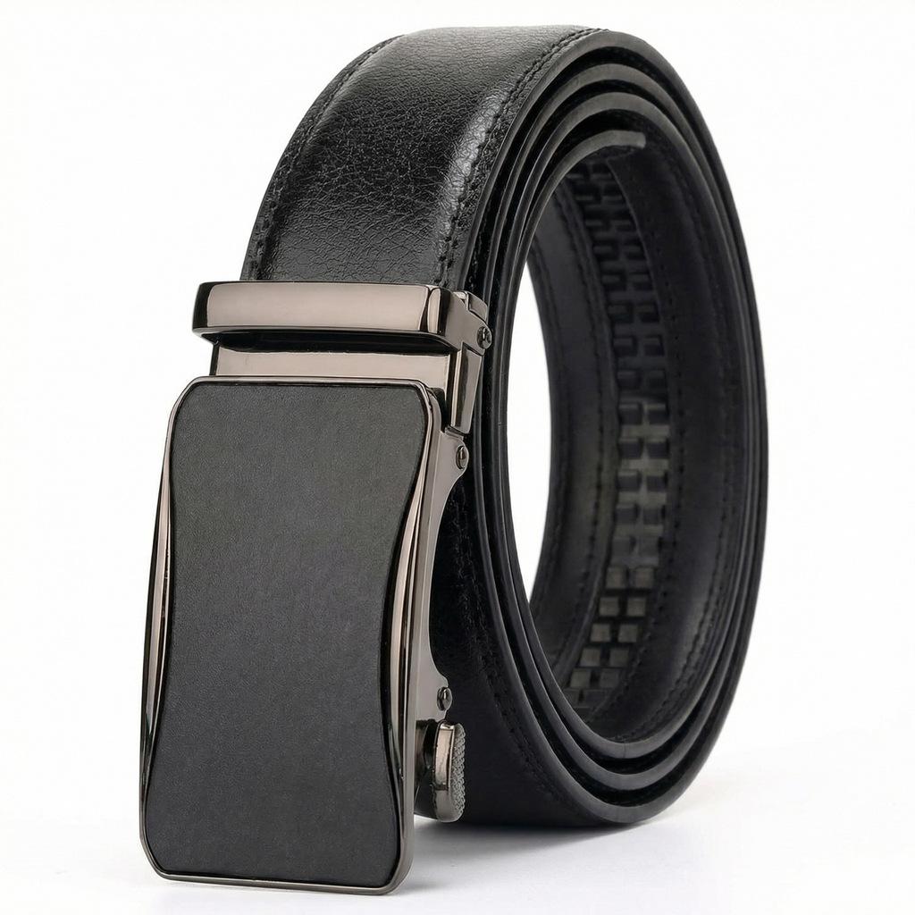 Men'S Belt New Cowhide Automatic Buckle Casual High-End Leather Belt Middle-Aged And Young Business Versatile Belt
