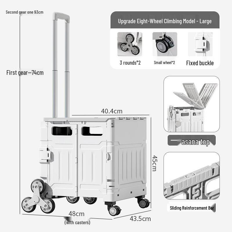Younai Folding Outdoor Trolley – Portable Shopping Cart for Home & Street Vendors