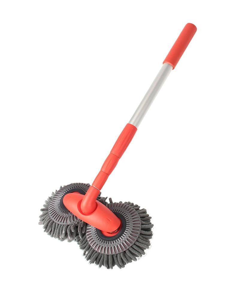 Rotating Car Wash Mop Three-Section Telescopic Roof Window Double Head Brush Maintenance Washing Cleaning Tools Auto Accessories