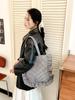 Fresh Checkered Ruffle One-Shoulder Lace Backpack: Cute Korean Style Tote for Daily Commute and Students