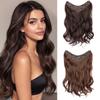 Synthetic Head Half Wig V-Shape Clip In Hair Extension One Piece Thick Hairpiece Big Wavy Hairpieces For Women Daily Wear