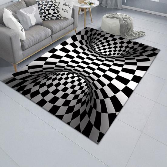 3D Optical Illusion Floor Mat Non-Slip Stable Design Water Absorbent Floor MatStunning Burrow Visual Effect Rug Living Room Bedroom Decor