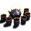 Creative Kiln Transformed Lifting Beam Teapot Tea Set Kiln Transformed Brushed Glaze Kung Fu Tea Set Large Teapot Large Cup