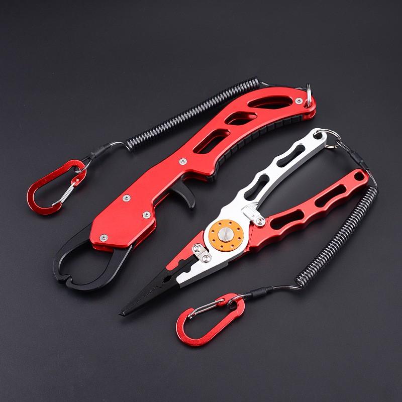 Aluminum Fishing Pliers With Fish Grip Tool Set Lure CNC Machined 6061 Alloy Multi-Color Options